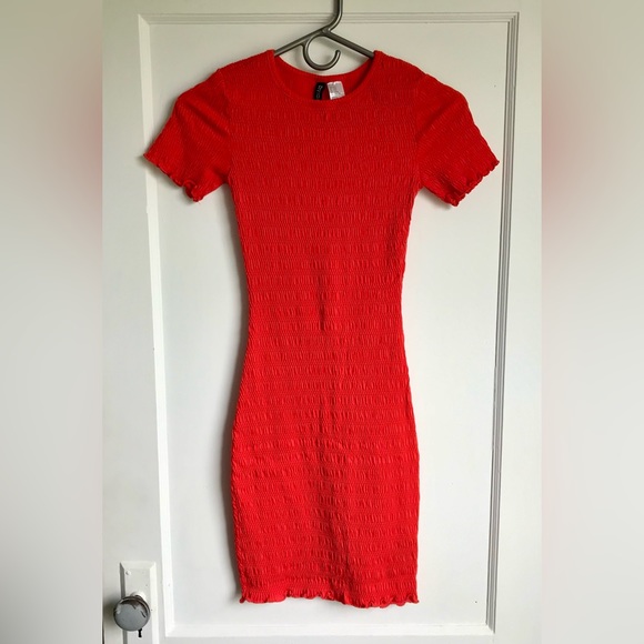 Divided by H&M Women Orange Casual Short Sleeve Dress XtraXS (XXS) - Picture 1 of 8